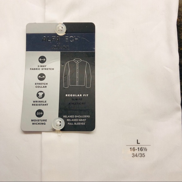 Men’s White Dress Shirt Alfani Regular/Classic Fit - Picture 3 of 7